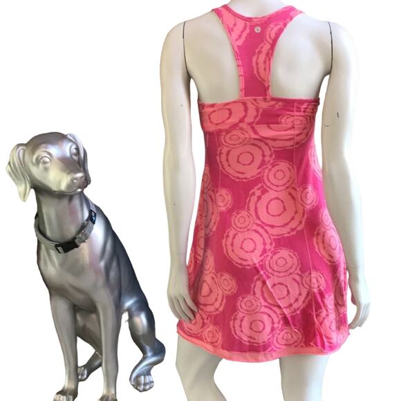 Soybu Circle Print Racerback Pink Dress with Built in Bra Women's Size Small - Picture 1 of 9